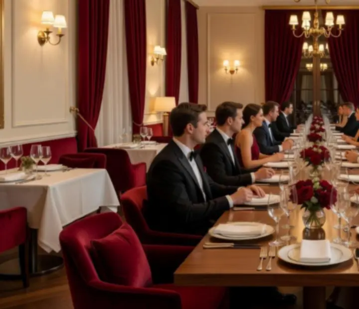 Elegancka sala restauracyjna przygotowana na ekskluzywne przyjęcie w Czerwonym Stole